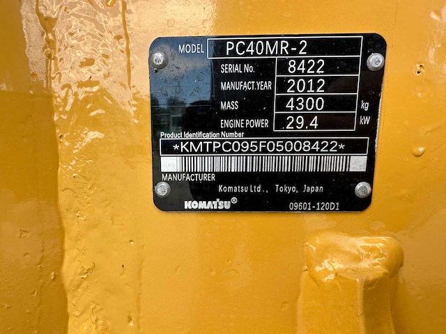 Komatsu - 2012 - pc40 mr-2 - midigraafmachine - afbeelding 33 van  39