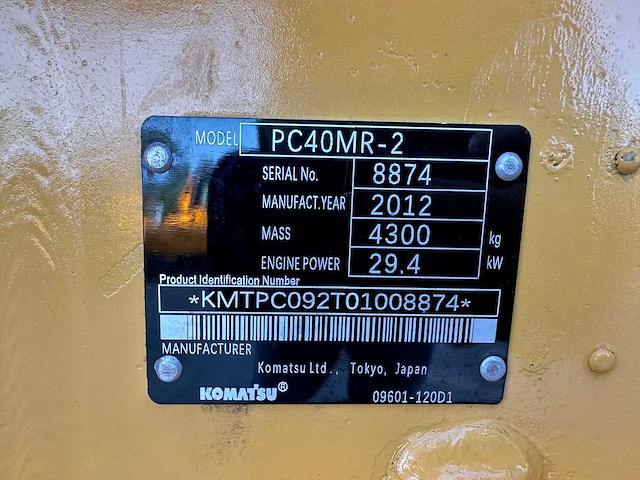 Komatsu - 2012 - pc40mr-2 - minigraafmachine - afbeelding 33 van  39