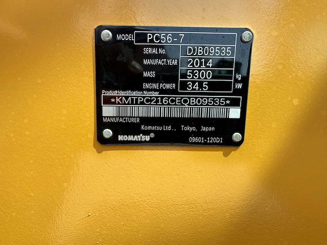 Komatsu - 2014 - pc56-7 - midigraafmachine - afbeelding 35 van  40