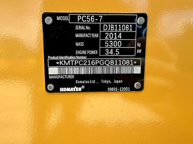 Komatsu - 2014 - pc56-7 - midigraafmachine - afbeelding 31 van  36