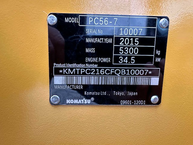 Komatsu - 2015 - pc56-7 - midigraafmachine - afbeelding 14 van  17
