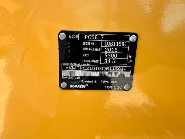 Komatsu - 2016 - pc56-7 - midigraafmachine - afbeelding 32 van  36