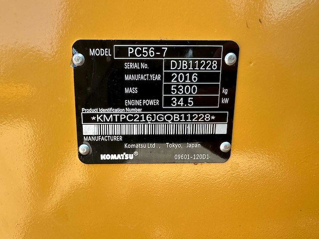 Komatsu - 2016 - pc56-7 - midigraafmachine - afbeelding 25 van  38