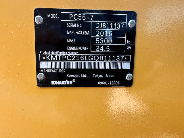Komatsu - 2016 - pc56-7 - midigraafmachine - afbeelding 29 van  35