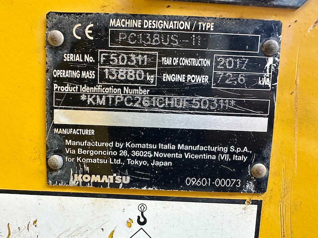 Komatsu - 2017 - pc138 us-11 - rupsgraafmachine - afbeelding 51 van  55