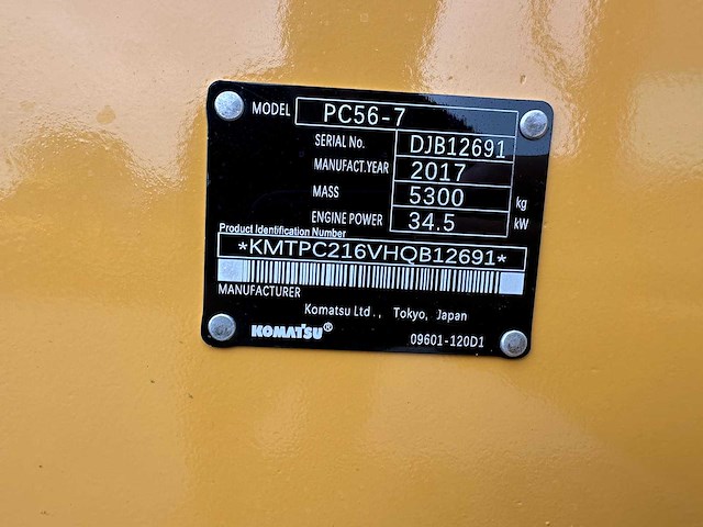 Komatsu - 2017 - pc56-7 - midigraafmachine - afbeelding 39 van  39