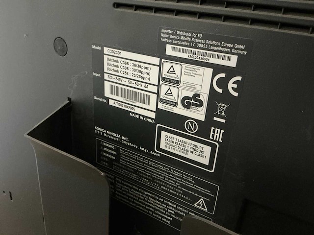 Konica minolta c302301 bizhub c258 kopieerapparaat - afbeelding 7 van  7