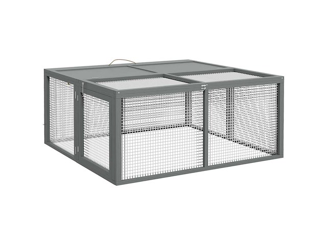 Konijnenhok opvouwbare konijnenkooi met handvat bovenop openbaar voor 2 tot 3 cavia's - afbeelding 2 van  4