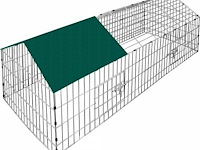 Konijnenren - metaal overdekt 180 x 75 x 75cm - groen - afbeelding 2 van  3