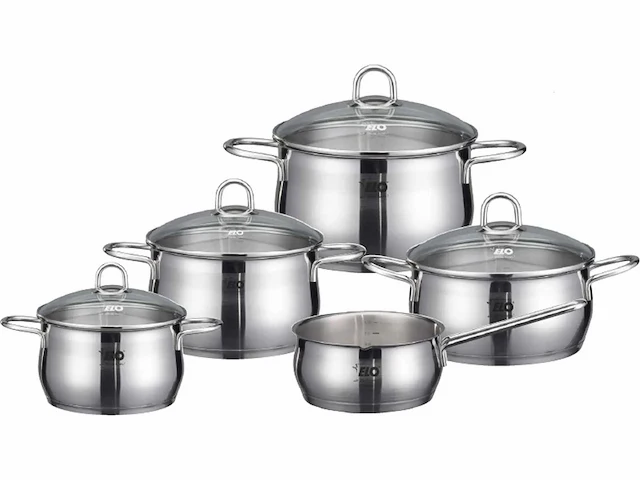 Kookgerei, roestvrij staal, graduatie, inductie-compatibel, zilver, 5 stuks - afbeelding 2 van  9