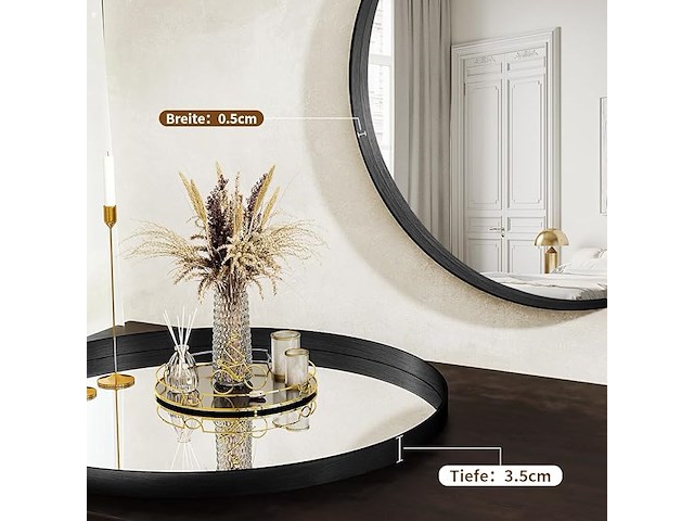 Koonmi luxe ronde spiegel (81 cm) - afbeelding 2 van  2