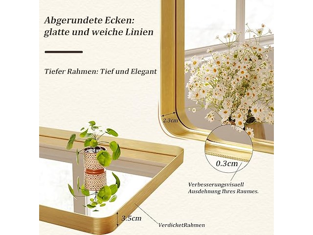 Koonmi wandspiegel (120 x 90 cm) - afbeelding 2 van  3