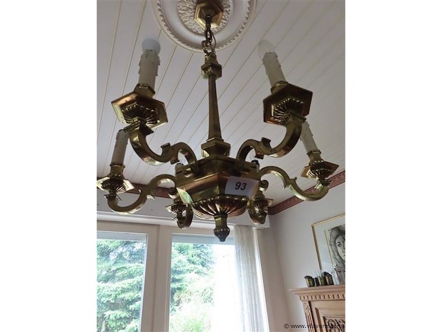 Kopere luster, 6 lichtpunten - afbeelding 1 van  4