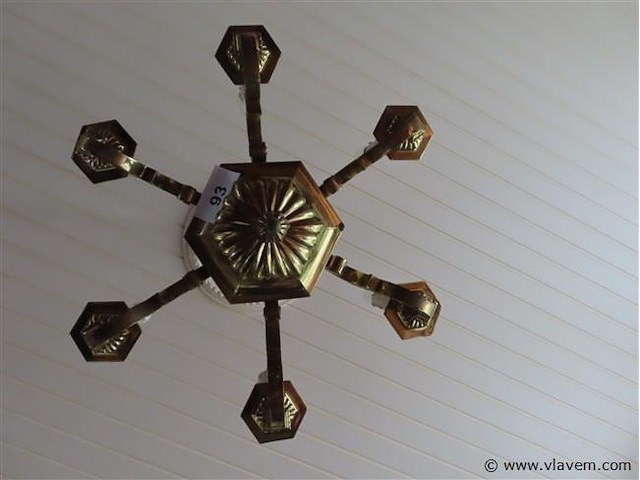 Kopere luster, 6 lichtpunten - afbeelding 2 van  4