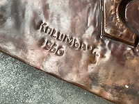 Koperen 3-d afrikaans tafereel wanddecoratie - afbeelding 3 van  3
