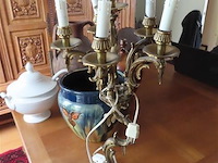 Koperen bijzetlamp, 6 lichtpunten - afbeelding 1 van  4