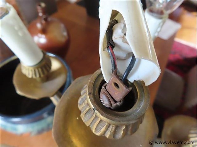 Koperen bijzetlamp, 6 lichtpunten - afbeelding 4 van  4