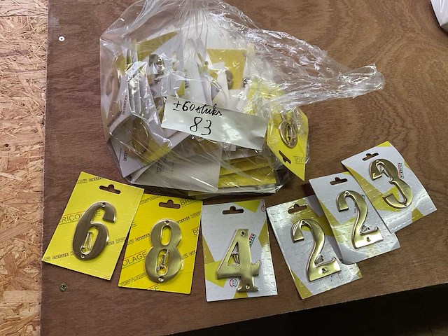 Koperen huis nummers - afbeelding 1 van  4