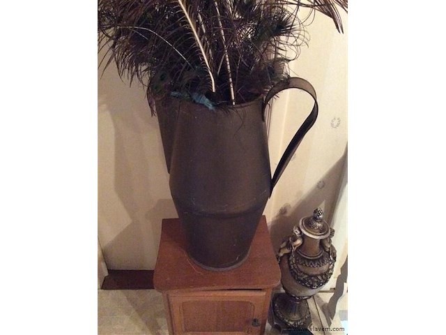 Koperen kan + veren - afbeelding 1 van  3