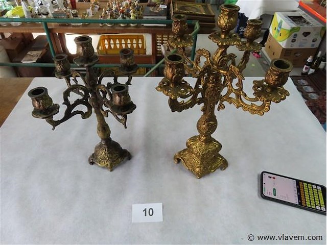 Koperen kandelaars 2 stuks - afbeelding 1 van  3