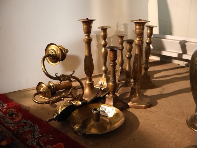 Koperen kandelaars (x10) - afbeelding 1 van  4