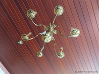 Koperen luster 6 lichtpunten - afbeelding 3 van  3
