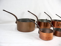 Koperen pannenset (x8) - afbeelding 2 van  6