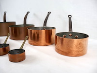 Koperen pannenset (x8) - afbeelding 4 van  6