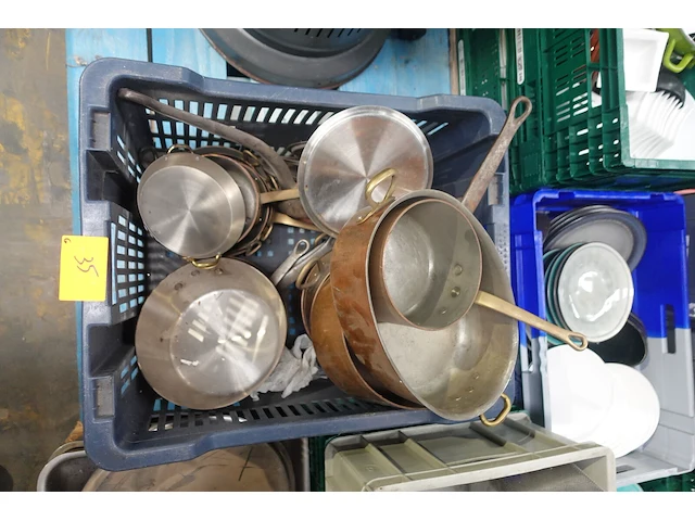 Koperen set kookpotten - afbeelding 1 van  4