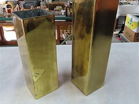 Koperen vierkante vazen h24 en h31cm - afbeelding 1 van  3