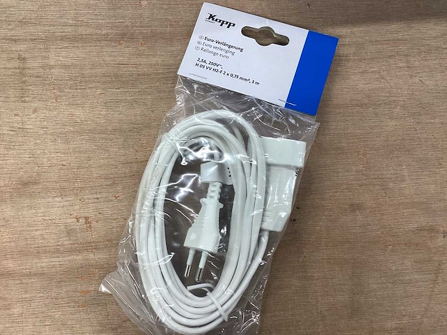 Kopp euro verlengsnoer, 3 meter (34x) - afbeelding 1 van  4
