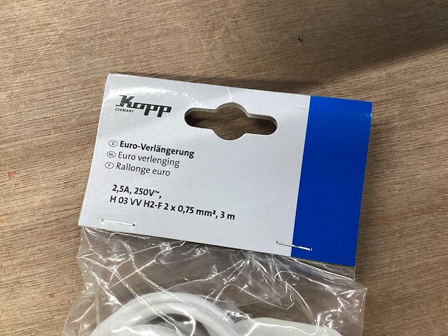 Kopp euro verlengsnoer, 3 meter (34x) - afbeelding 2 van  4