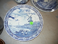 Koppel blauwe decobord & vaas - afbeelding 2 van  2