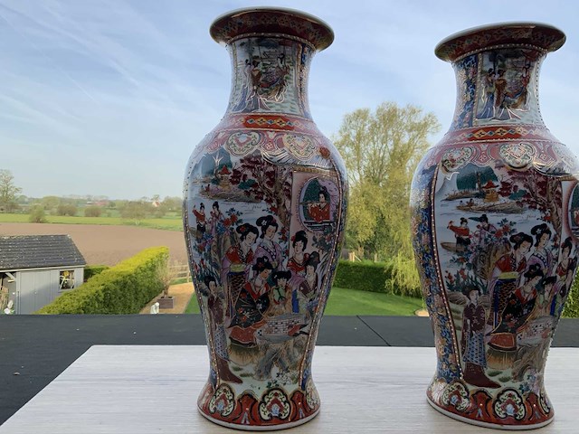 Koppel chinees porselein h45cm - afbeelding 2 van  5