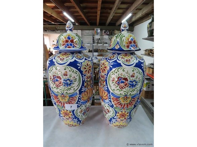 Koppel dekselvazen h 73cm - afbeelding 1 van  4