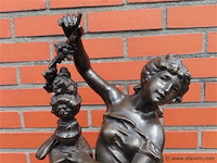 Koppel gespiegelde bronzen beelden - afbeelding 3 van  12