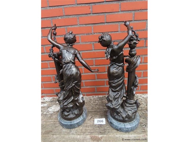 Koppel gespiegelde bronzen beelden - afbeelding 7 van  12