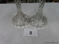 Koppel glazen kandelaars - afbeelding 3 van  3