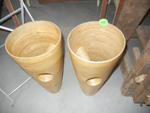 Koppel hout vazen(deco) - afbeelding 1 van  2