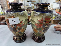 Koppel japanse vazen h 36cm - afbeelding 1 van  4