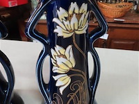 Koppel keramieken art-nouveau vazen - afbeelding 3 van  4