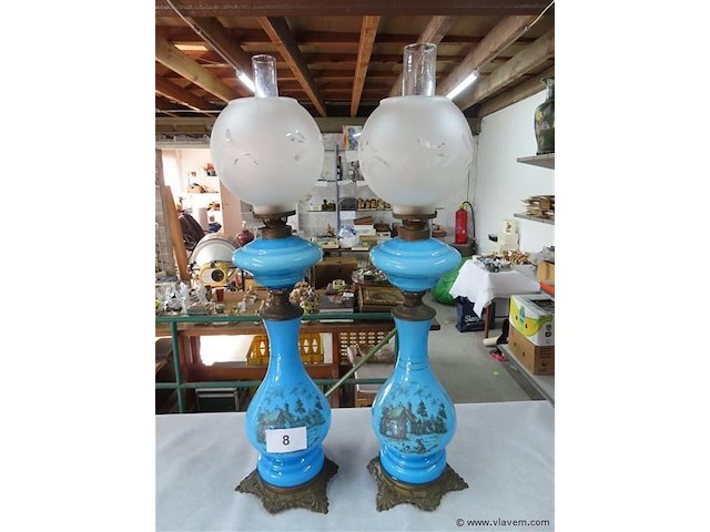 Koppel olielampen h 80cm - afbeelding 1 van  3