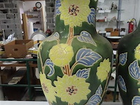 Koppel vazen bloemen keramiek - afbeelding 2 van  4