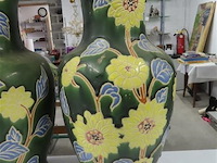 Koppel vazen bloemen keramiek - afbeelding 3 van  4