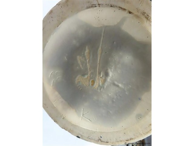 Koppel vazen bloemen keramiek - afbeelding 4 van  4