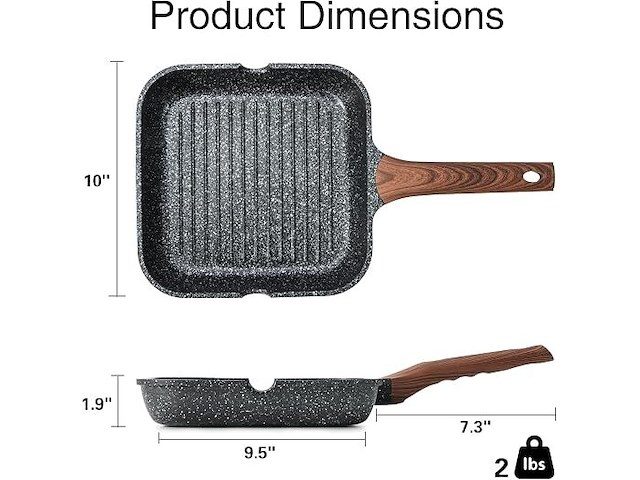 Kordisen antiaanbak grillpan - afbeelding 2 van  4