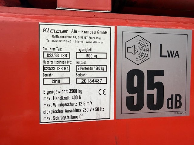 Kraan klaas k23-33 tsr city - afbeelding 27 van  81