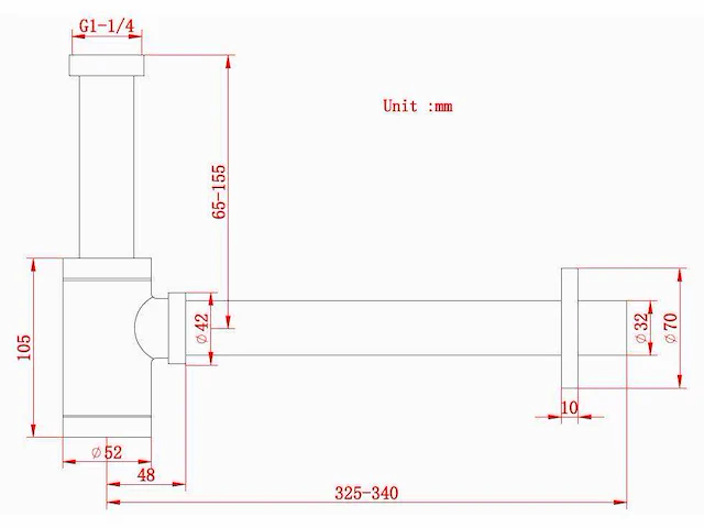 Kraanaccessoire - vonato - 0 - afvoer siffon inbouw - afbeelding 2 van  3