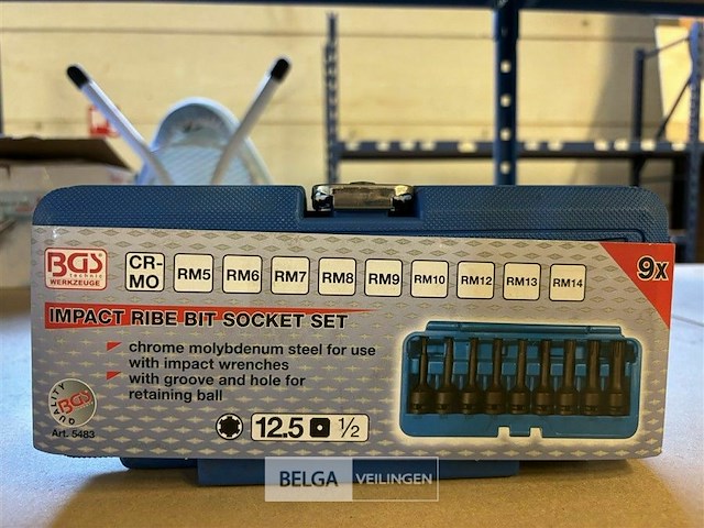 Kracht dopsleutelbitset 12,5 mm (1/2") 9-dlg. - afbeelding 1 van  3