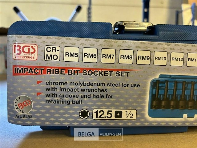 Kracht dopsleutelbitset 12,5 mm (1/2") 9-dlg. - afbeelding 2 van  3